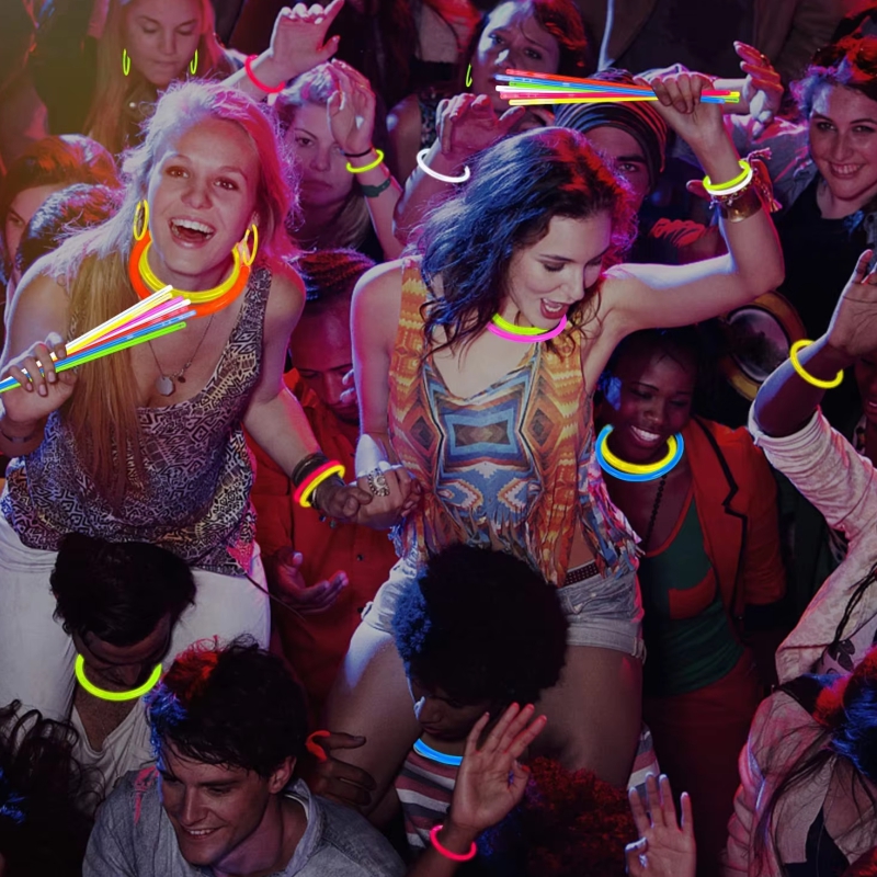 PWC Glow in Dark Wristbands - No Batteries, 8 Hours Glow